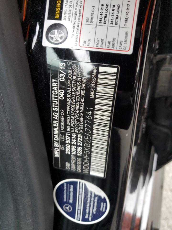 2014 Mercedes-Benz E 350 VIN: WDDHF5KB2EA777641 Lot: 82400505