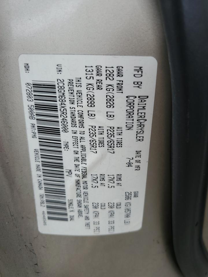 2005 Chrysler Pacifica Touring VIN: 2C8GM684X5R246000 Lot: 85584645