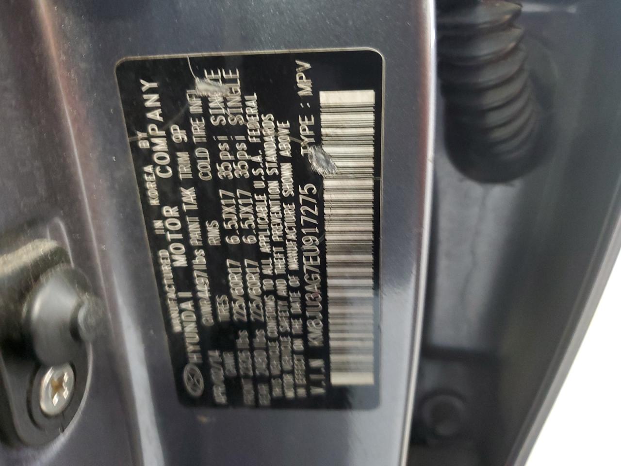 2014 Hyundai Tucson Gls VIN: KM8JU3AG7EU917275 Lot: 82633065