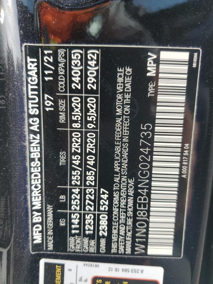 2022 Mercedes-Benz Glc Coupe 300 4Matic VIN: W1N0J8EB4NG024735 Lot: 85521205