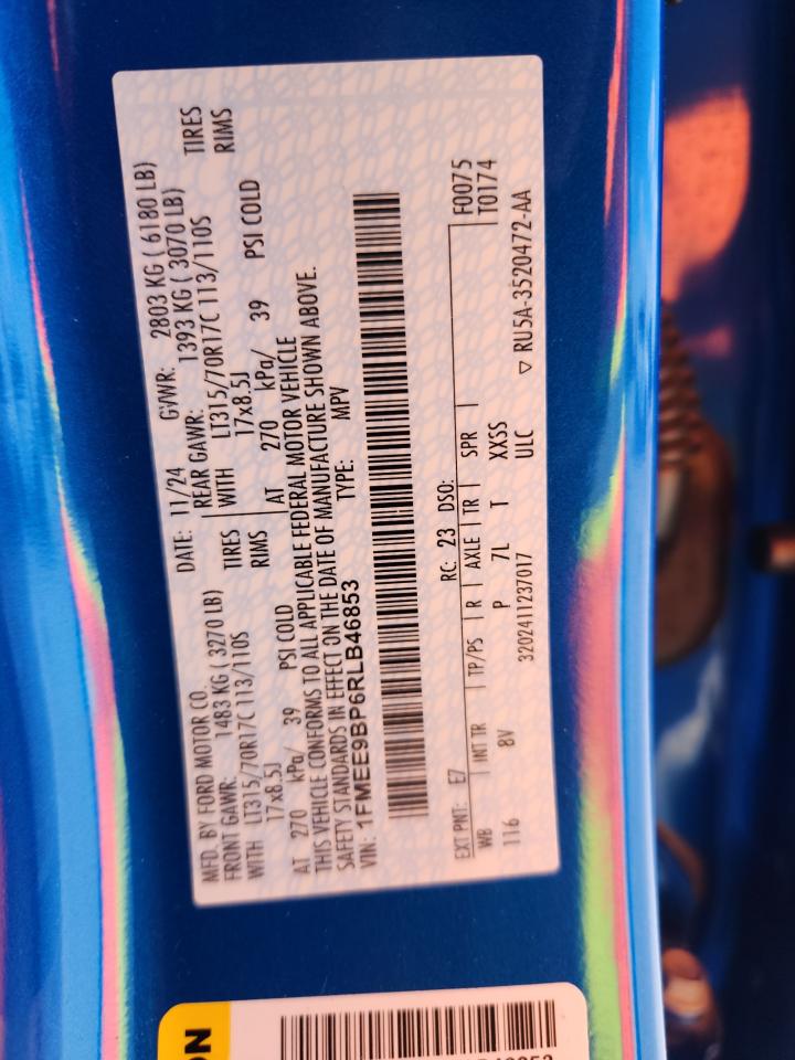 2024 Ford Bronco Badlands VIN: 1FMEE9BP6RLB46853 Lot: 90292585