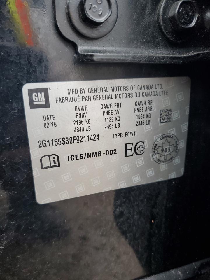 2015 Chevrolet Impala Ltz VIN: 2G1165S30F9211424 Lot: 82338415