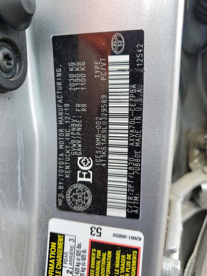 2020 Toyota Camry Xse VIN: 4T1K61AK9LU329589 Lot: 86321015