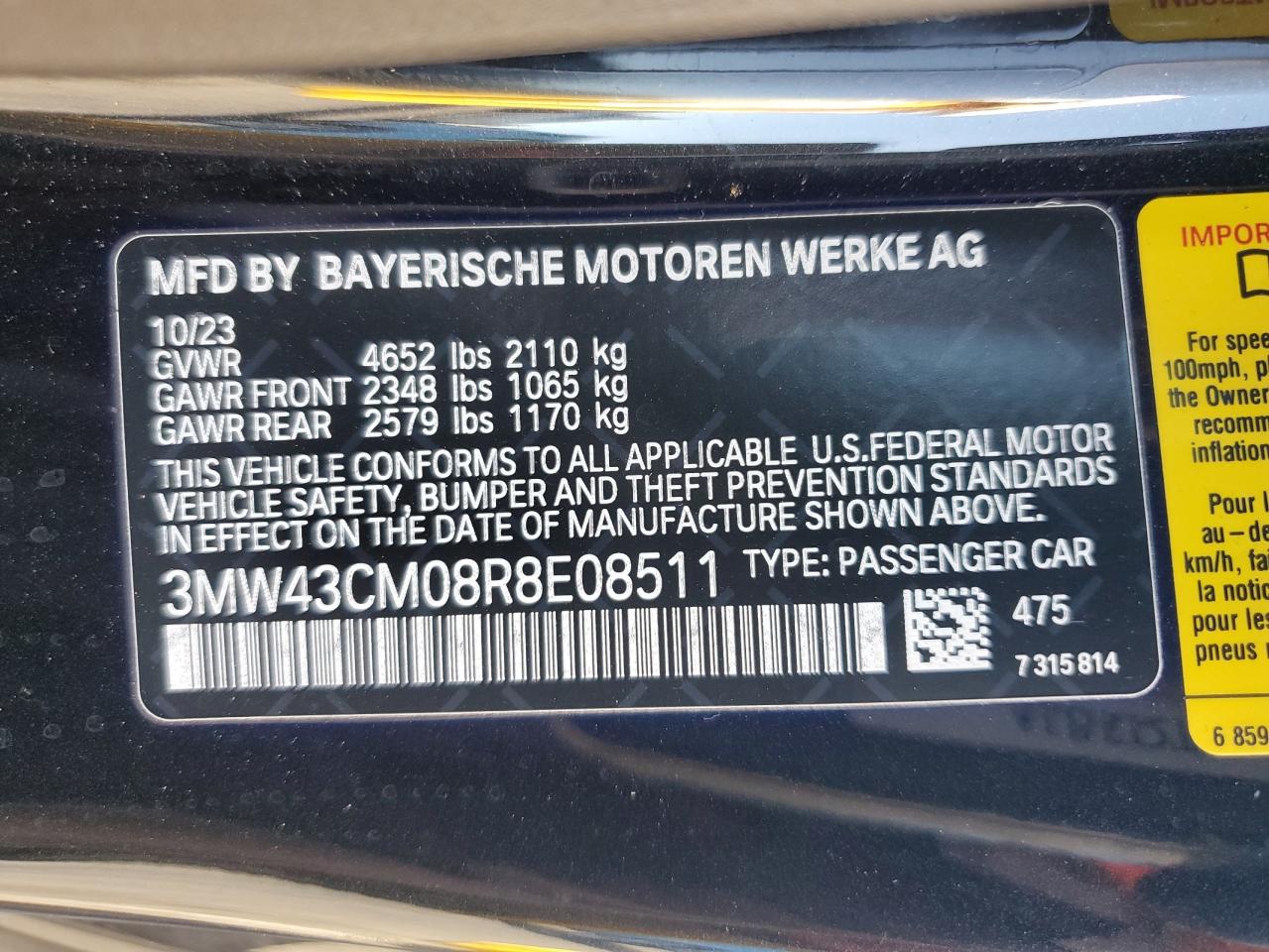 2024 BMW M240I VIN: 3MW43CM08R8E08511 Lot: 82203555