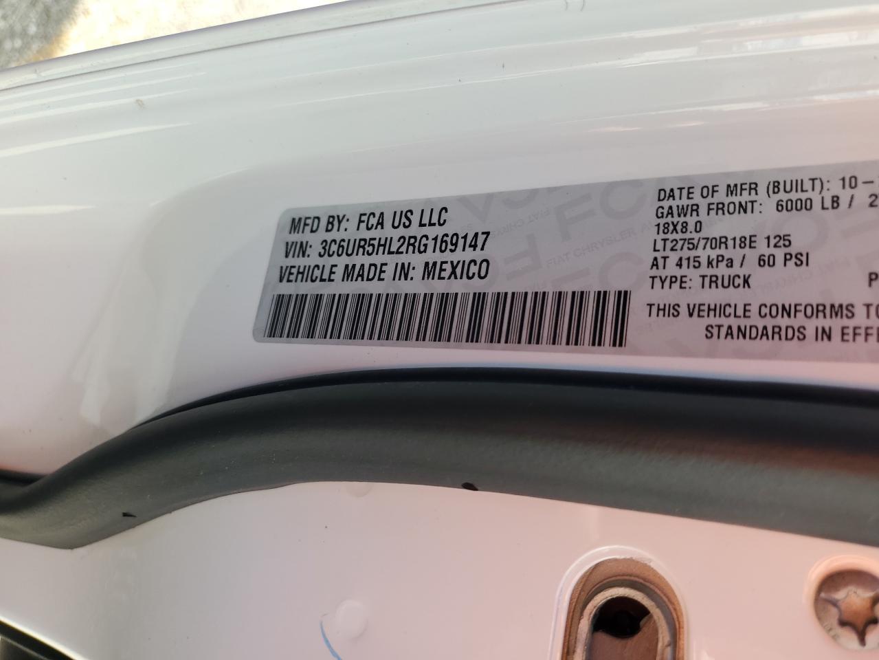 2024 Ram 2500 Tradesman VIN: 3C6UR5HL2RG169147 Lot: 86152835