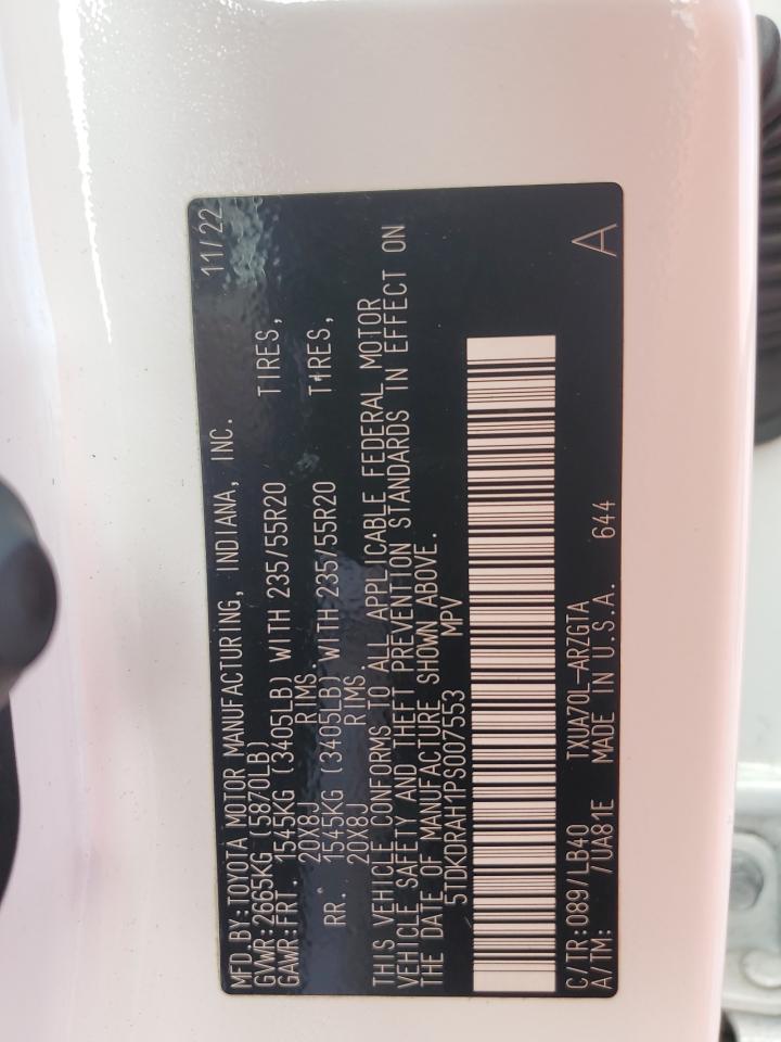 2023 Toyota Highlander L VIN: 5TDKDRAH1PS007553 Lot: 85835985