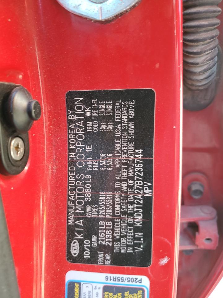 2011 Kia Soul + VIN: KNDJT2A27B7236744 Lot: 84248725