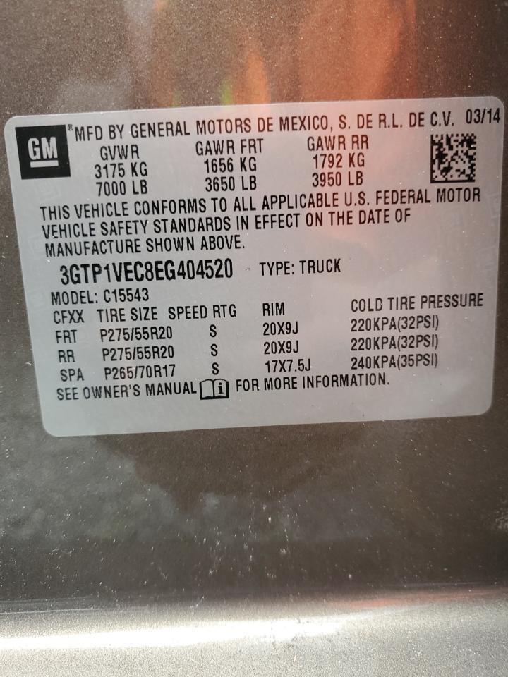 2014 GMC Sierra C1500 Slt VIN: 3GTP1VEC8EG404520 Lot: 81841525