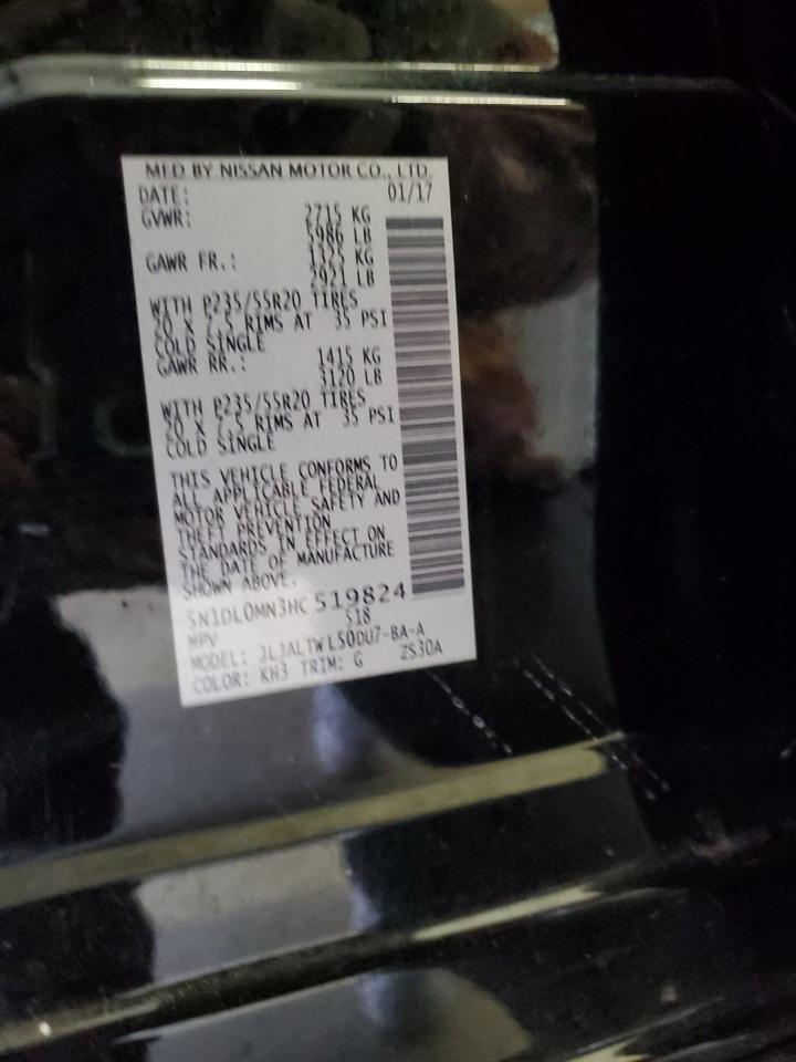 2017 Infiniti Qx60 VIN: 5N1DL0MN3HC519824 Lot: 90410715