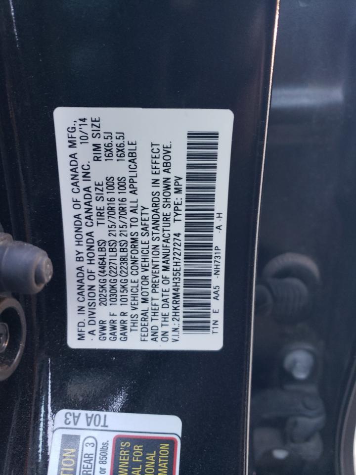 2014 Honda Cr-V Lx VIN: 2HKRM4H35EH727274 Lot: 90008915