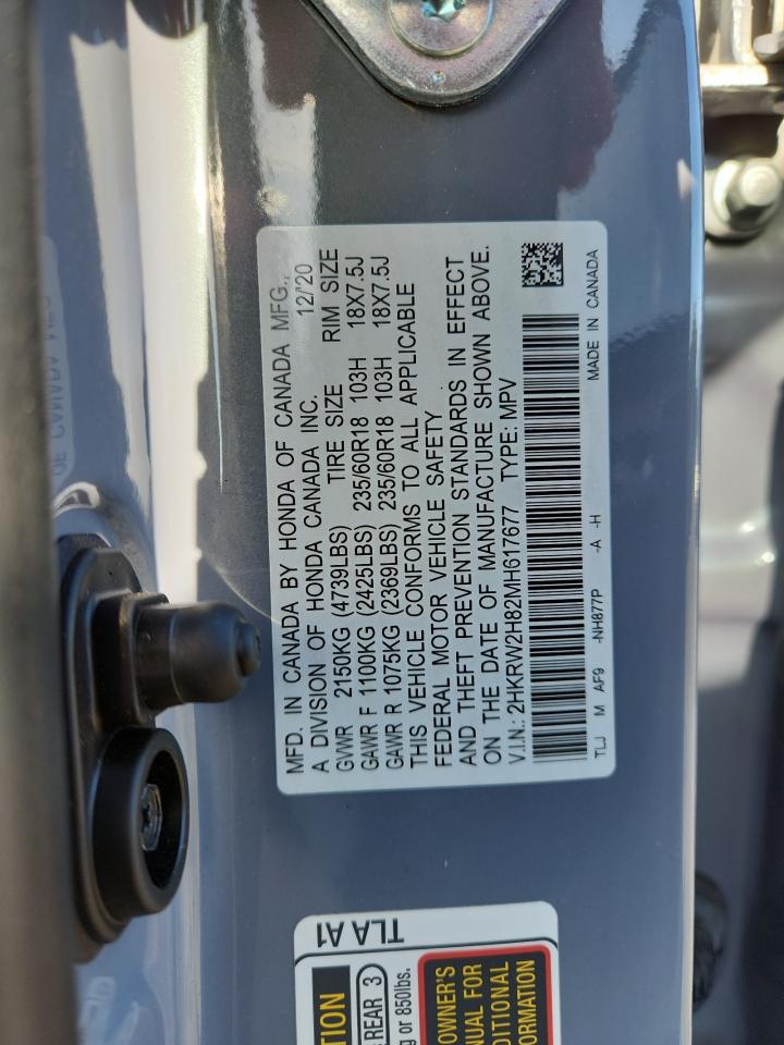 2021 Honda Cr-V Exl VIN: 2HKRW2H82MH617677 Lot: 81866855