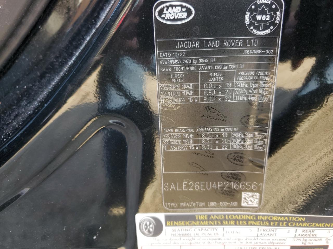 2023 Land Rover Defender 90 X-Dynamic Se VIN: SALE26EU4P2166561 Lot: 85905455