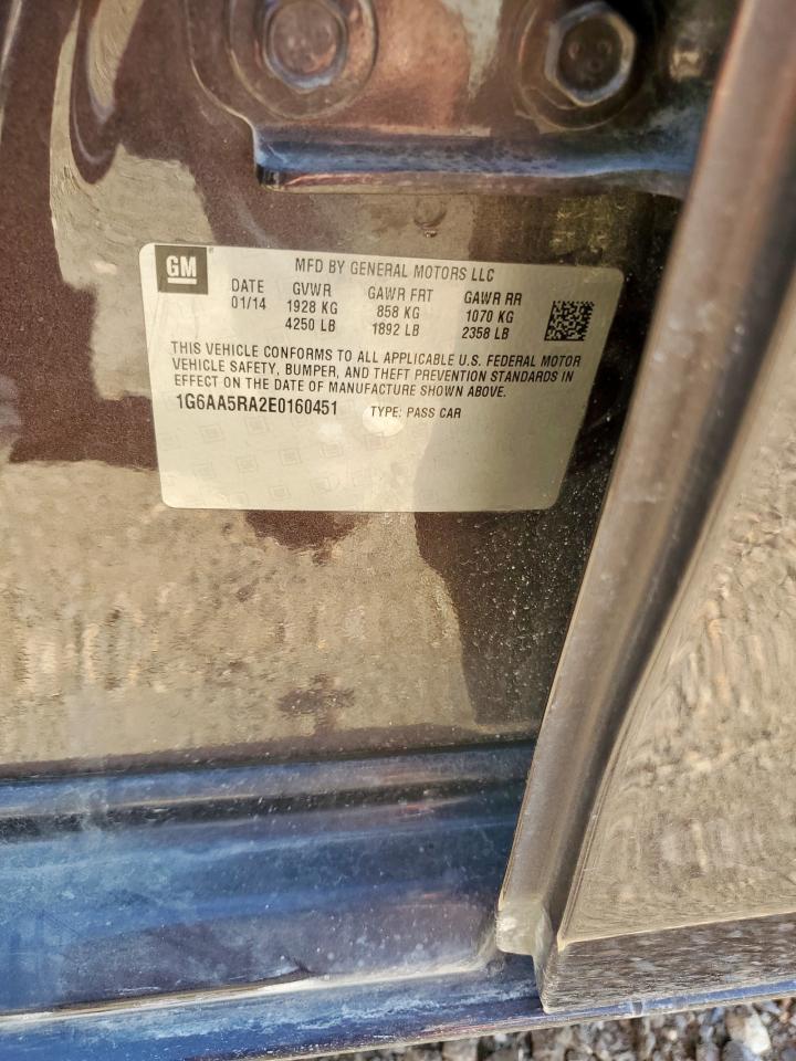 2014 Cadillac Ats VIN: 1G6AA5RA2E0160451 Lot: 89912415
