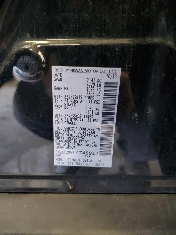 2020 Nissan Rogue S VIN: 5N1AT2MV2LC745912 Lot: 85692125