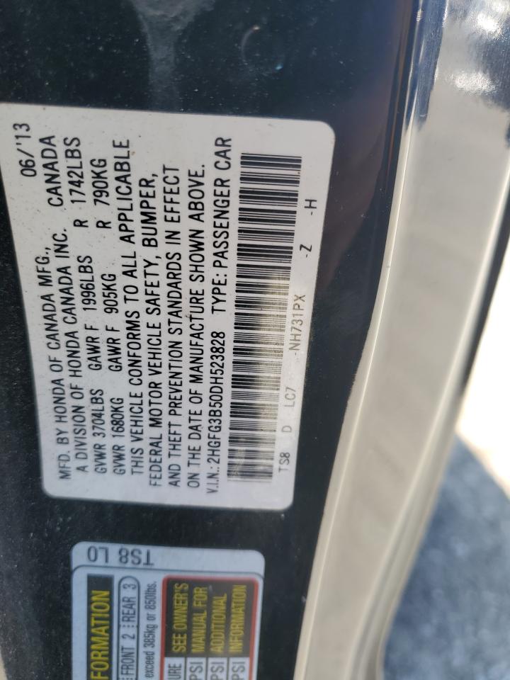 2013 Honda Civic Lx VIN: 2HGFG3B50DH523828 Lot: 86486375