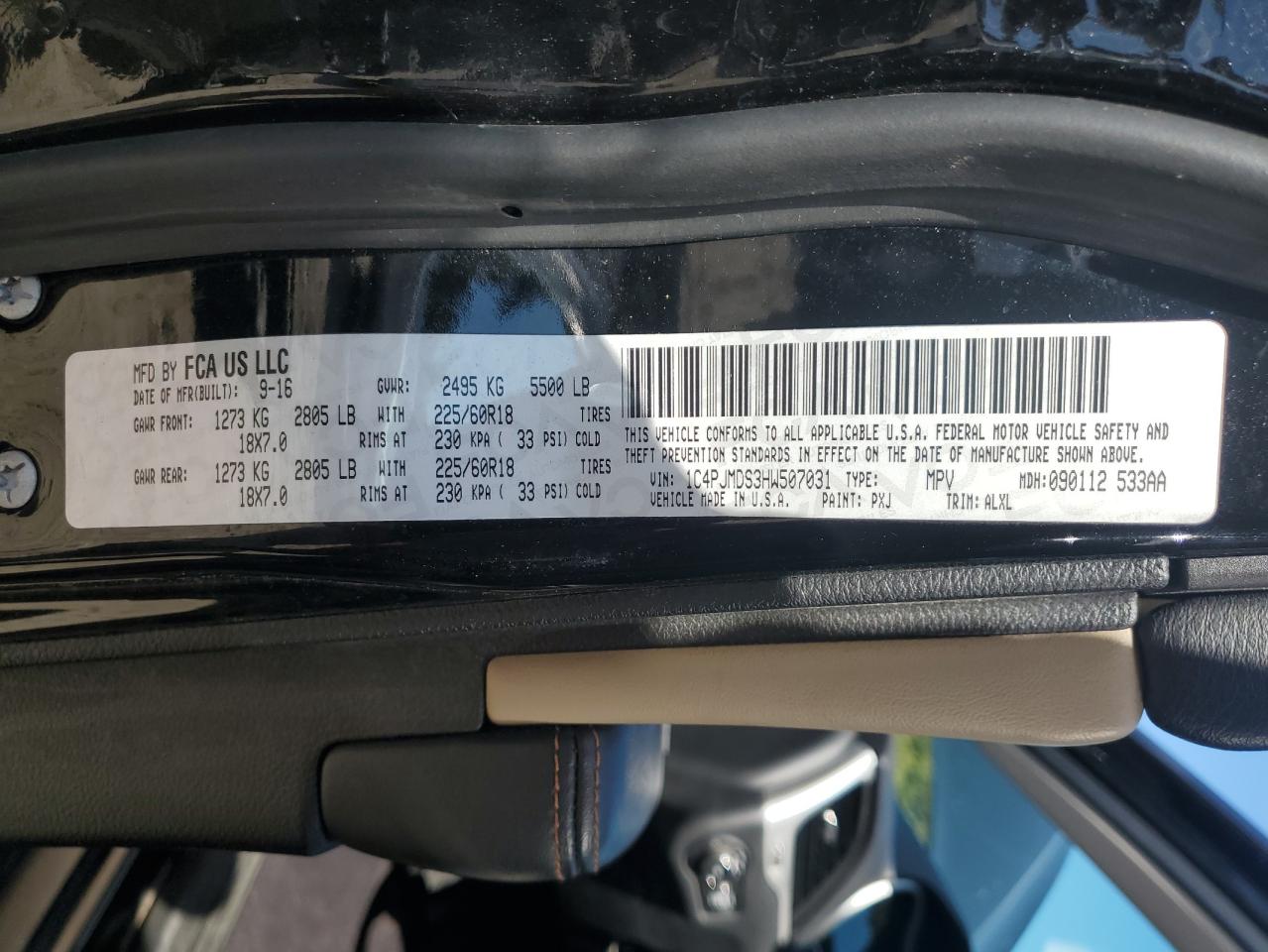 2017 Jeep Cherokee Limited VIN: 1C4PJMDS3HW507031 Lot: 85167265