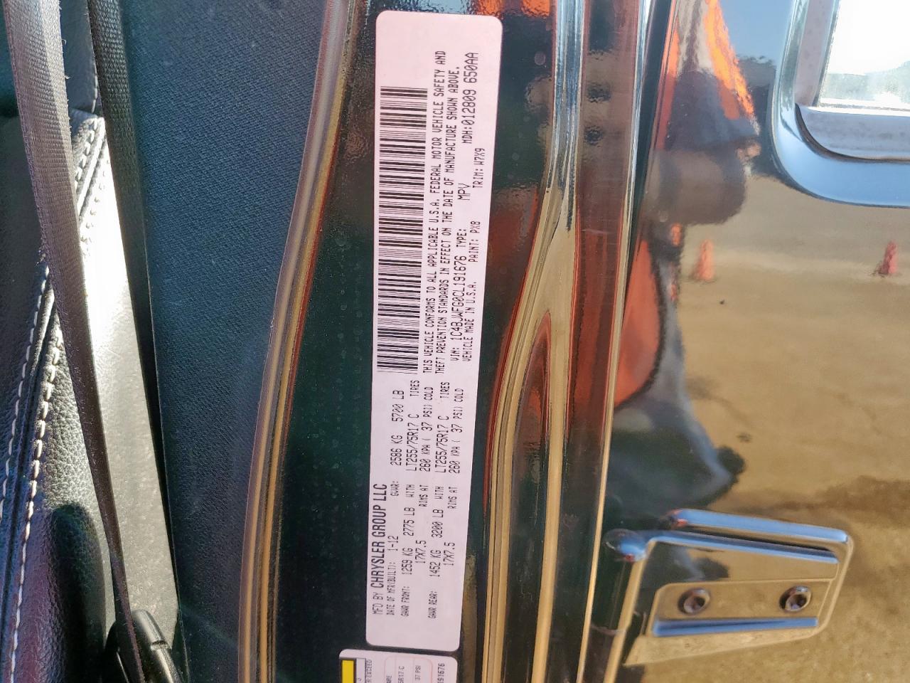 2012 Jeep Wrangler Unlimited Rubicon VIN: 1C4BJWFG0CL191676 Lot: 85550345