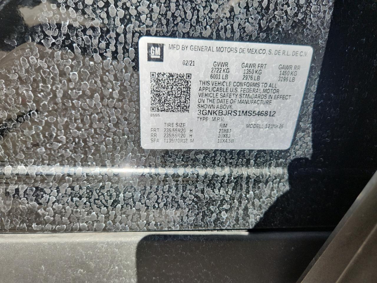 2021 Chevrolet Blazer 3Lt VIN: 3GNKBJRS1MS546812 Lot: 89640225