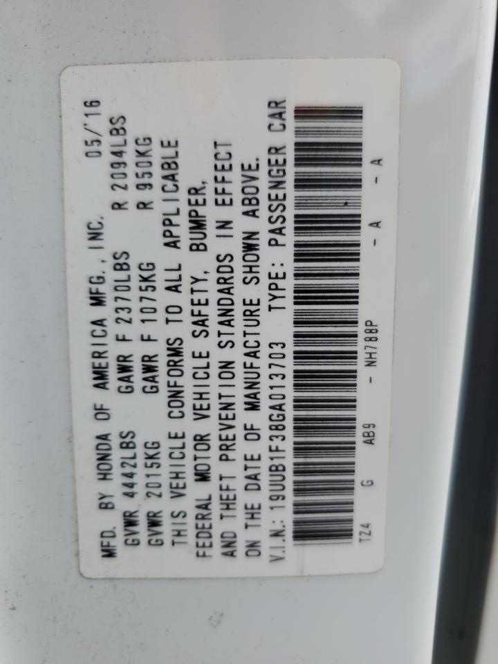 2016 Acura Tlx VIN: 19UUB1F38GA013703 Lot: 82265475