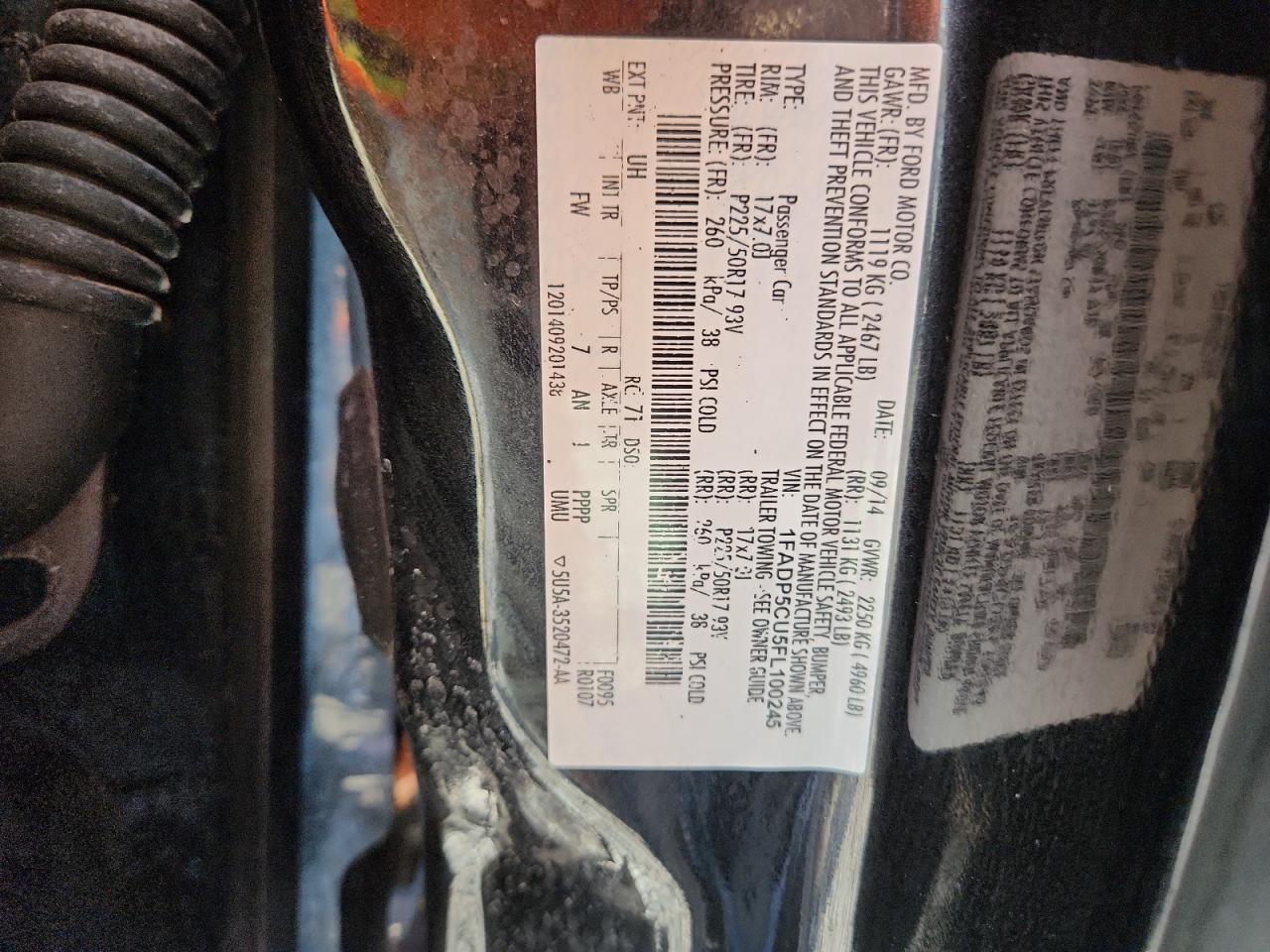 2015 Ford C-Max Premium Sel VIN: 1FADP5CU5FL100245 Lot: 85163585