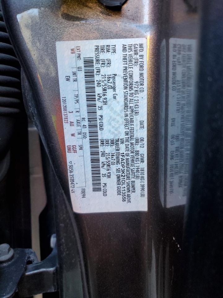 2013 Ford Focus Se VIN: 1FADP3K21DL113558 Lot: 82317455