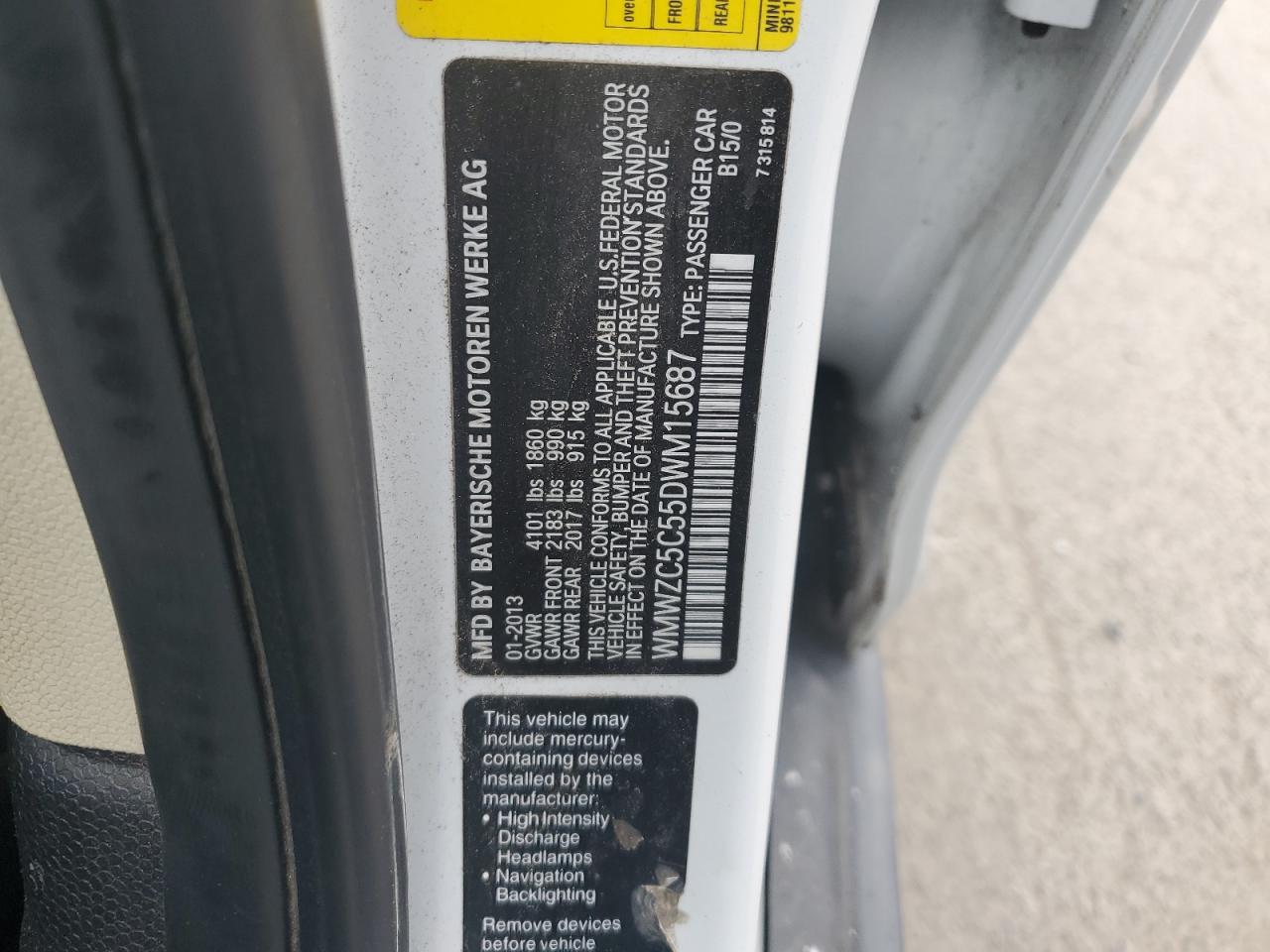 2013 Mini Cooper S Countryman VIN: WMWZC5C55DWM15687 Lot: 90206335