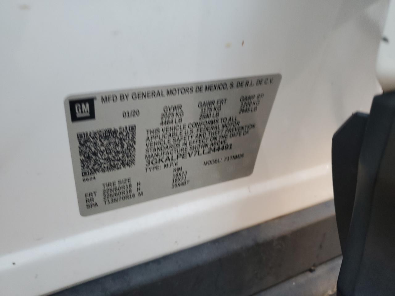 2020 GMC Terrain Slt VIN: 3GKALPEV7LL244491 Lot: 86301755