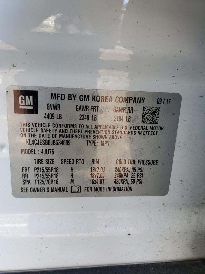 2018 Buick Encore Preferred VIN: KL4CJESB0JB534699 Lot: 68631415