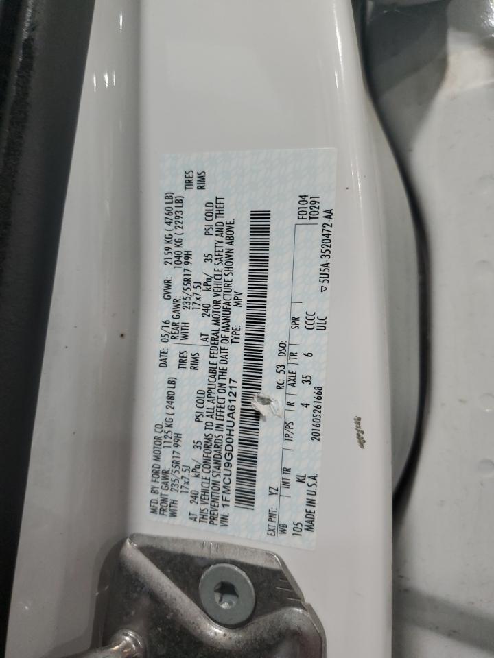 2017 Ford Escape Se VIN: 1FMCU9GD0HUA61217 Lot: 87226355