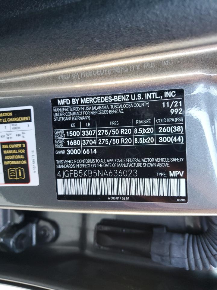 2022 Mercedes-Benz Gle 450 4Matic VIN: 4JGFB5KB5NA636023 Lot: 82397175