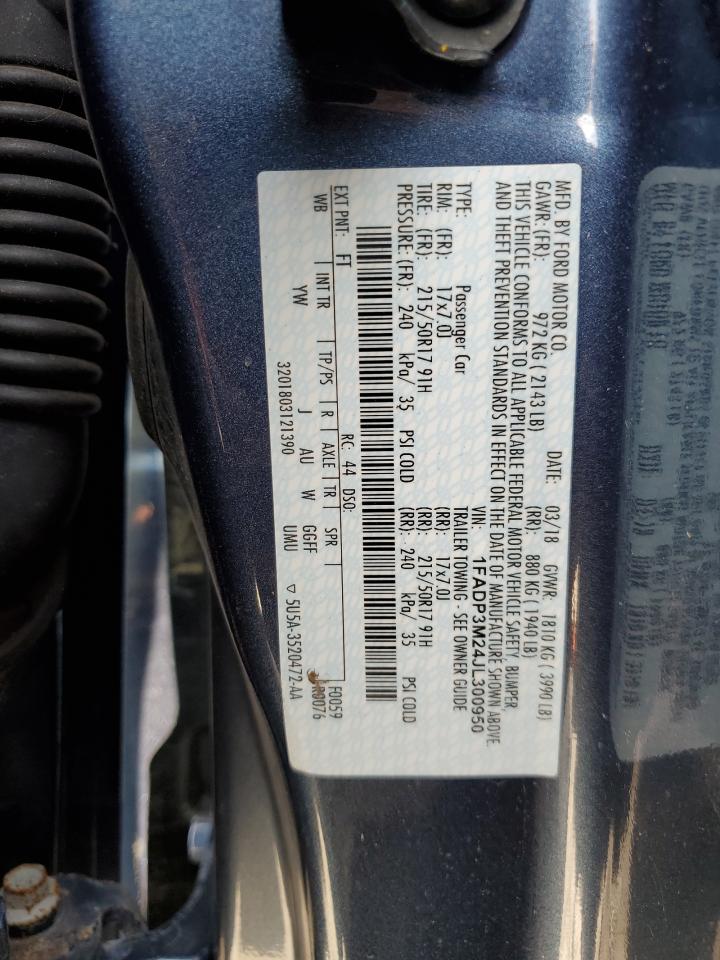 2018 Ford Focus Sel VIN: 1FADP3M24JL300950 Lot: 84234975