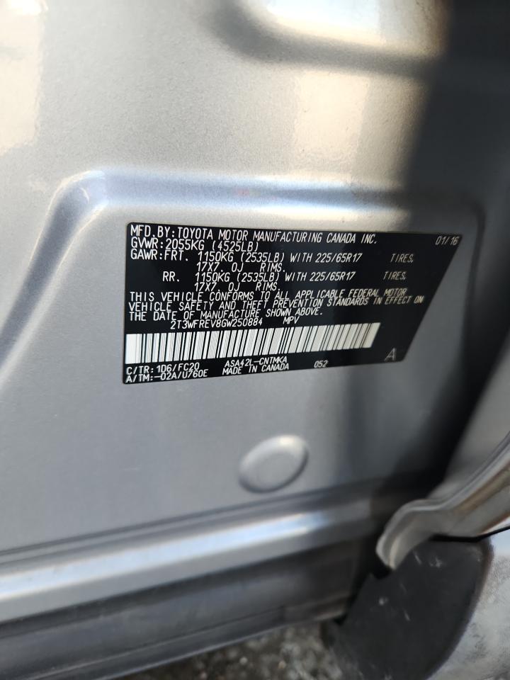 2016 Toyota Rav4 Xle VIN: 2T3WFREV8GW250884 Lot: 84991325