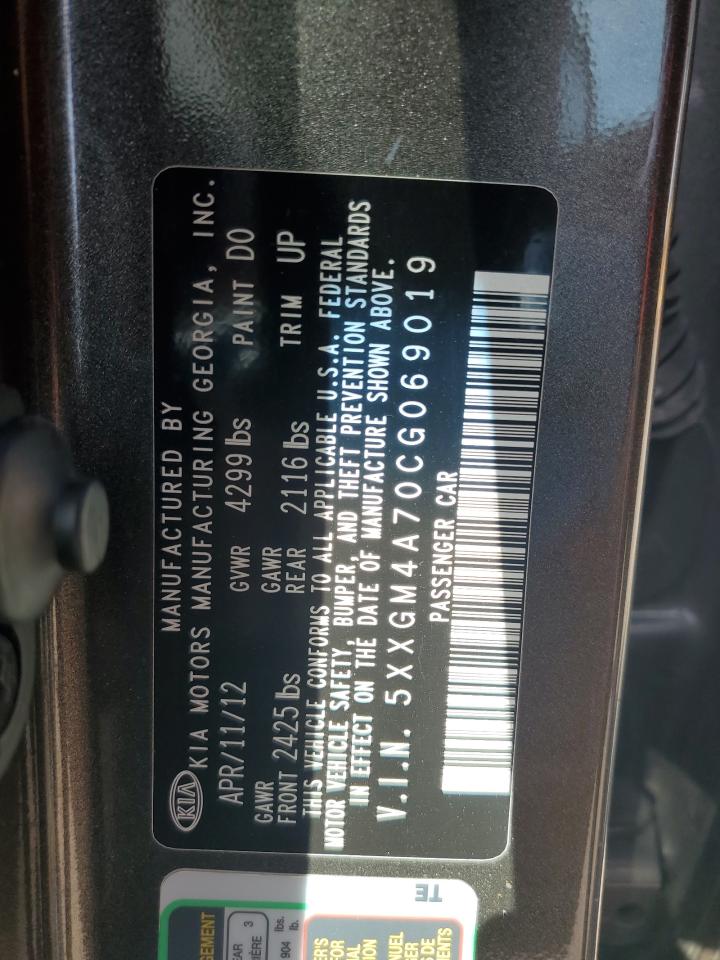 2012 Kia Optima Lx VIN: 5XXGM4A70CG069019 Lot: 84771535