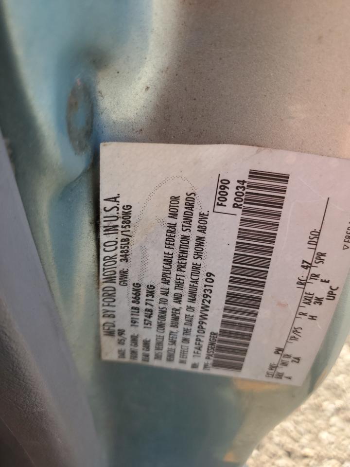 1998 Ford Escort Lx VIN: 1FAFP10P9WW293109 Lot: 80841735