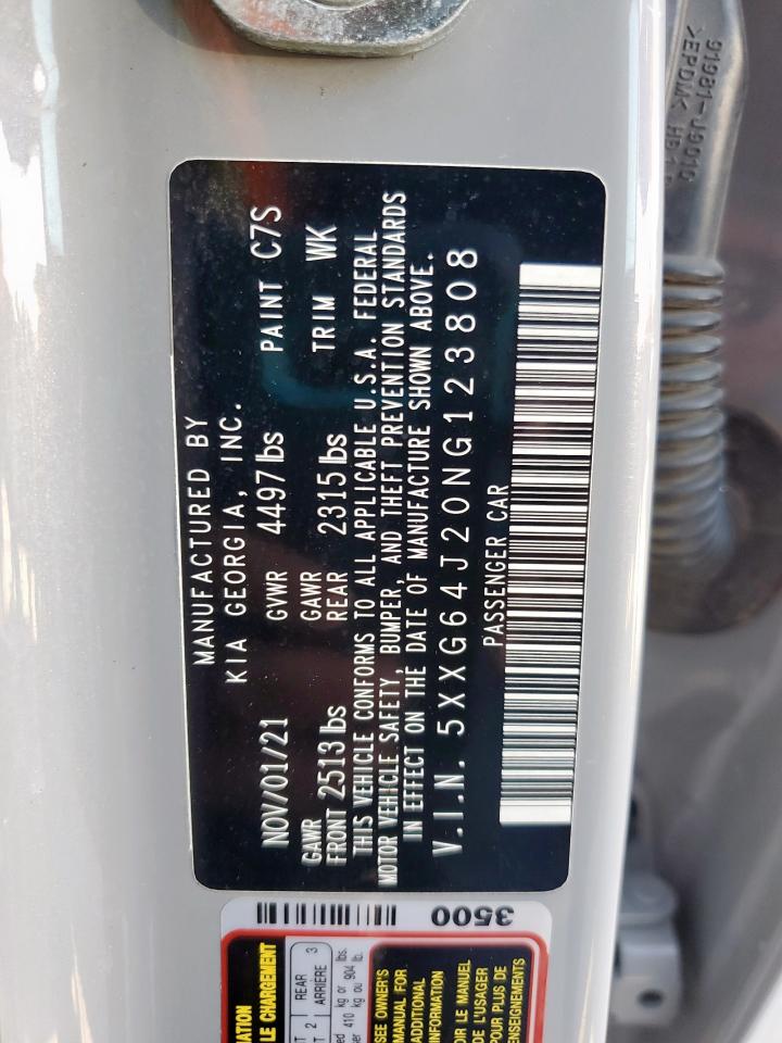 2022 Kia K5 Gt Line VIN: 5XXG64J20NG123808 Lot: 84834935