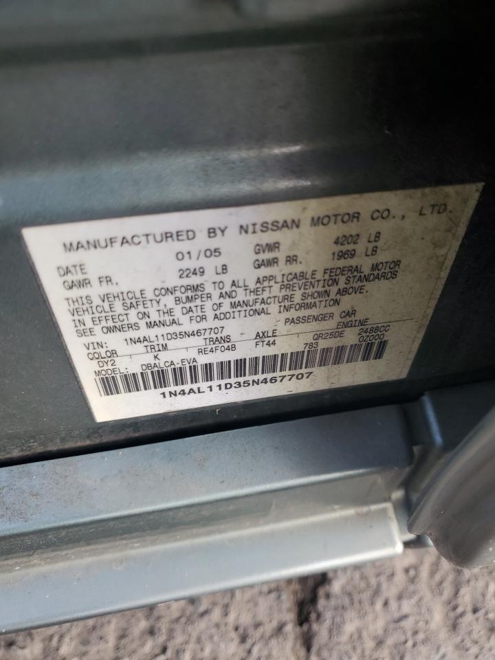 2005 Nissan Altima S VIN: 1N4AL11D35N467707 Lot: 82269635