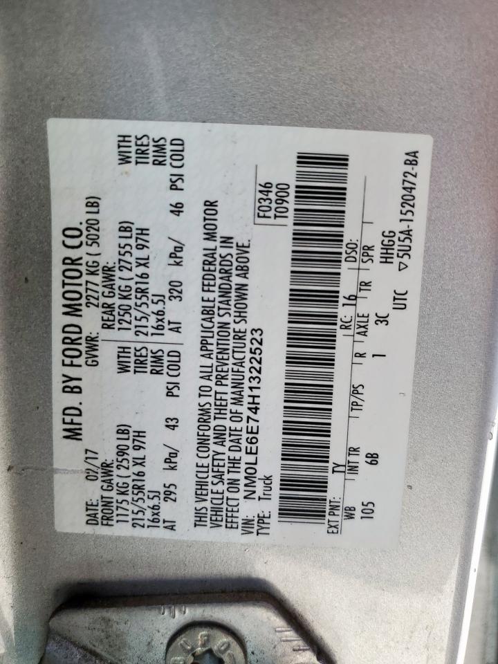 2017 Ford Transit Connect Xl VIN: NM0LE6E74H1322523 Lot: 84064965