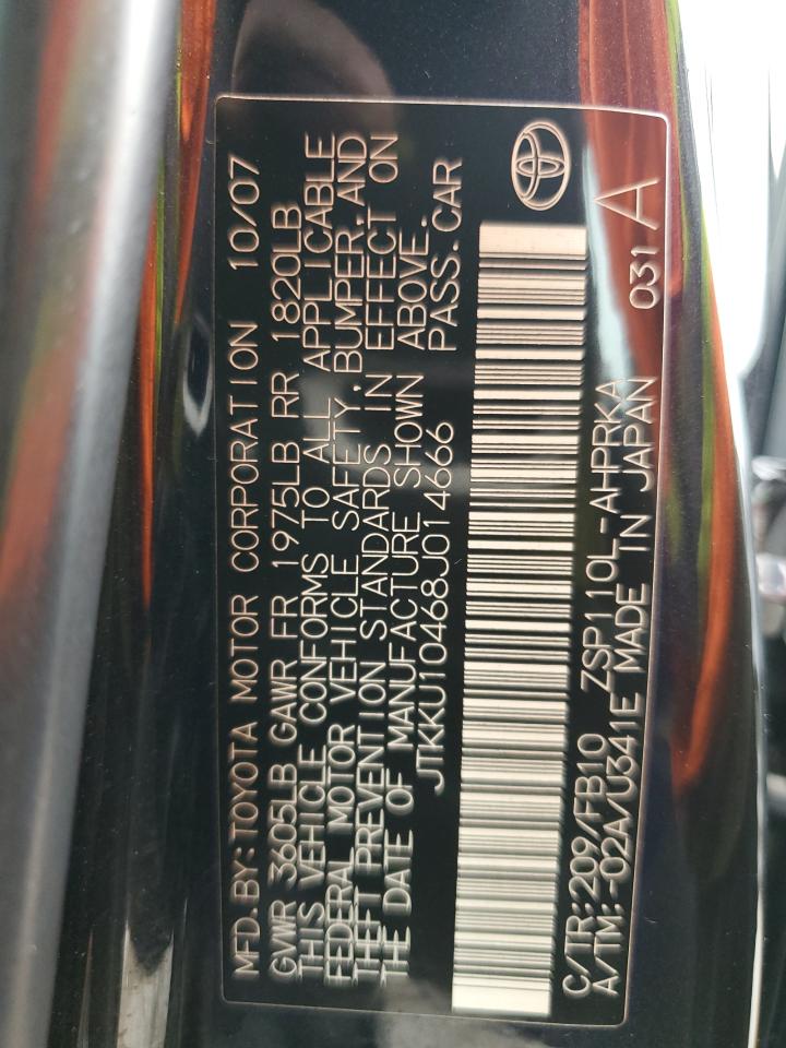 2008 Toyota Scion Xd VIN: JTKKU10468J014666 Lot: 86555485