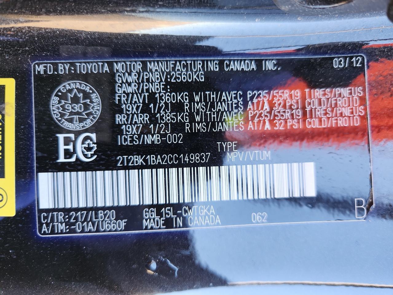 2012 Lexus Rx 350 VIN: 2T2BK1BA2CC149837 Lot: 90915115