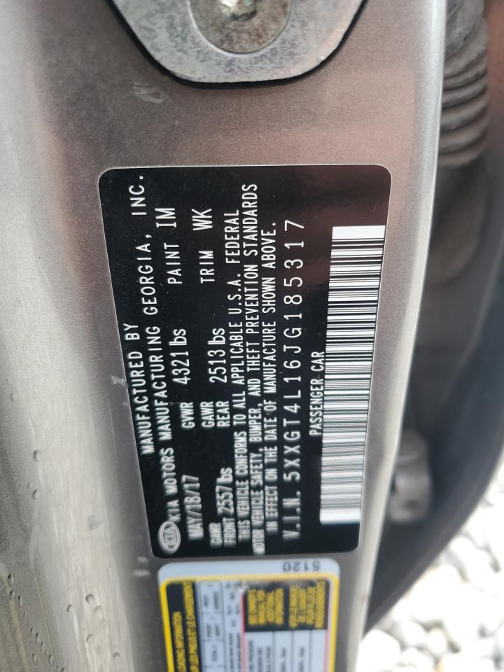 2018 Kia Optima Lx VIN: 5XXGT4L16JG185317 Lot: 84949515