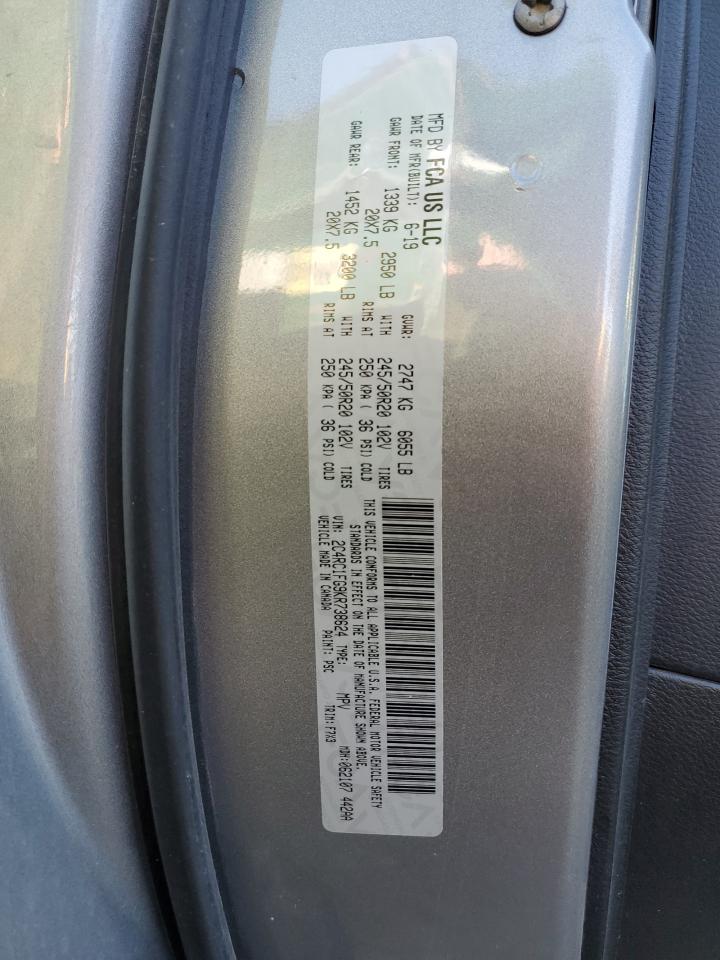 2019 Chrysler Pacifica Touring Plus VIN: 2C4RC1FG9KR738624 Lot: 87285155