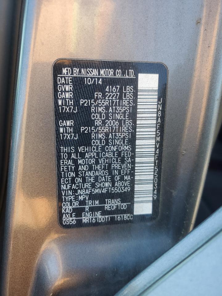 2015 Nissan Juke S VIN: JN8AF5MV4FT550349 Lot: 84615265