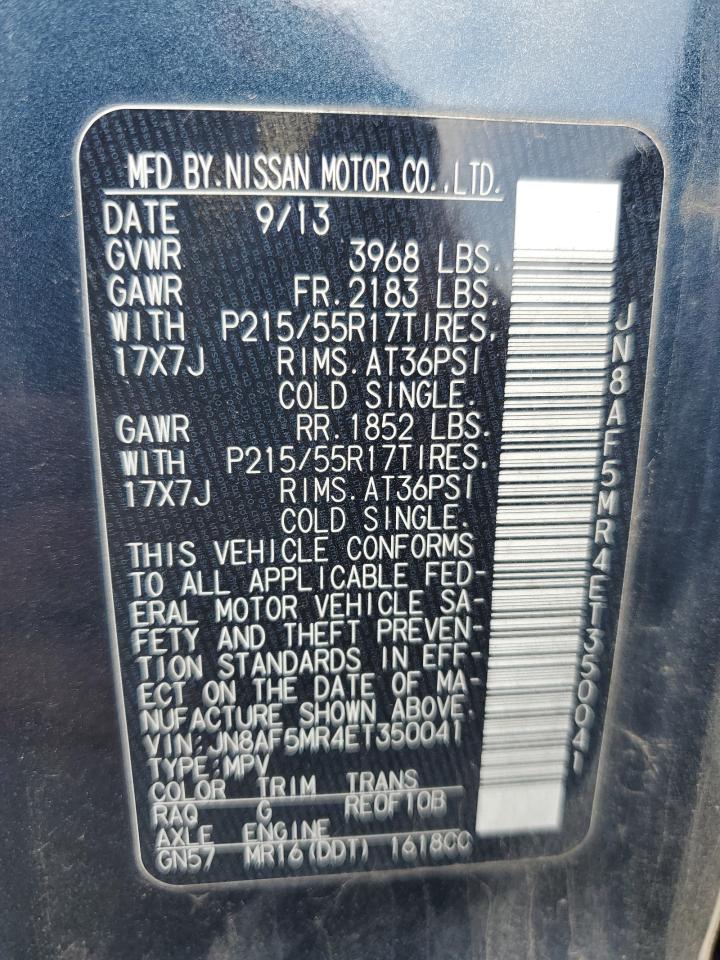 2014 Nissan Juke S VIN: JN8AF5MR4ET350041 Lot: 85702665