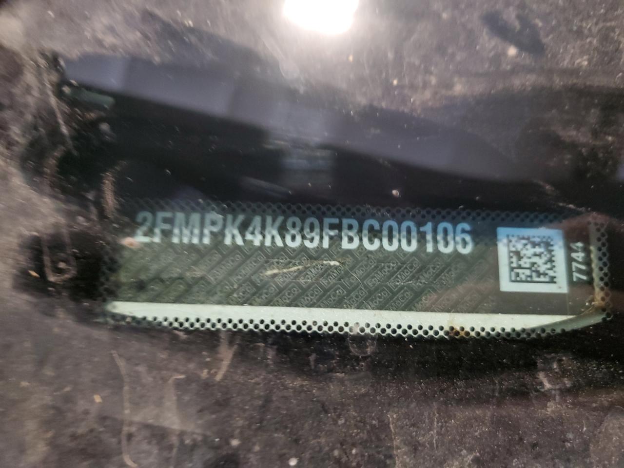 2015 Ford Edge Titanium VIN: 2FMPK4K89FBC00106 Lot: 82351005