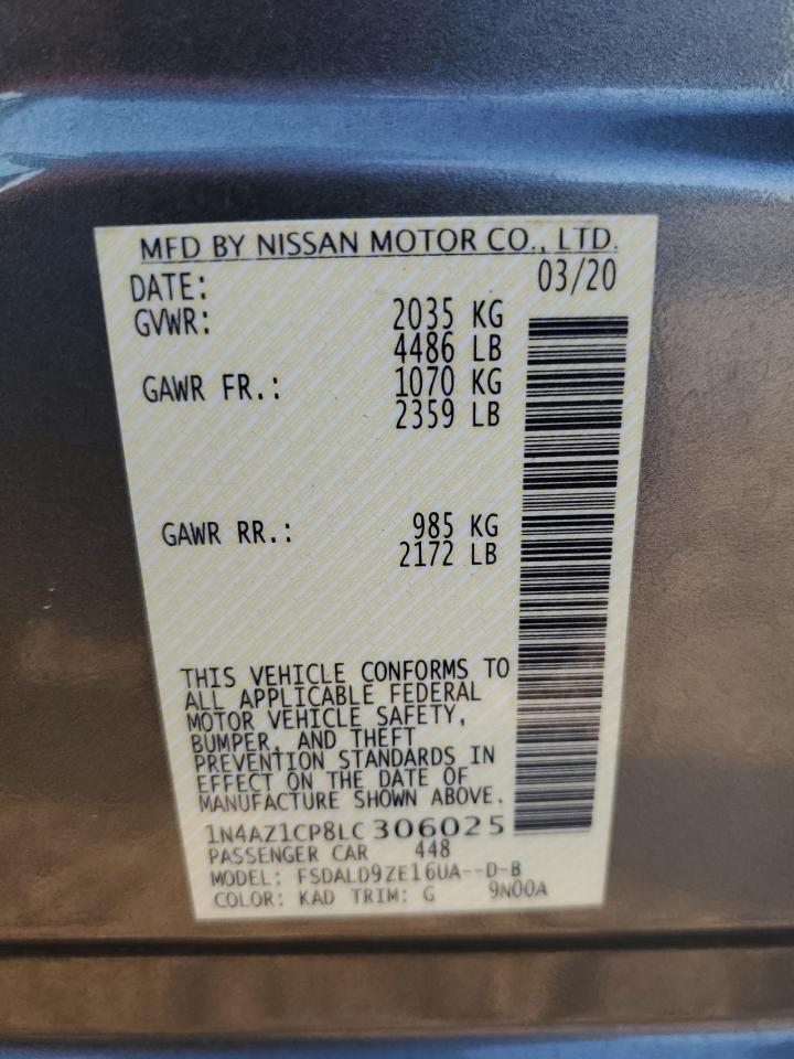 2020 Nissan Leaf Sv VIN: 1N4AZ1CP8LC306025 Lot: 89863195