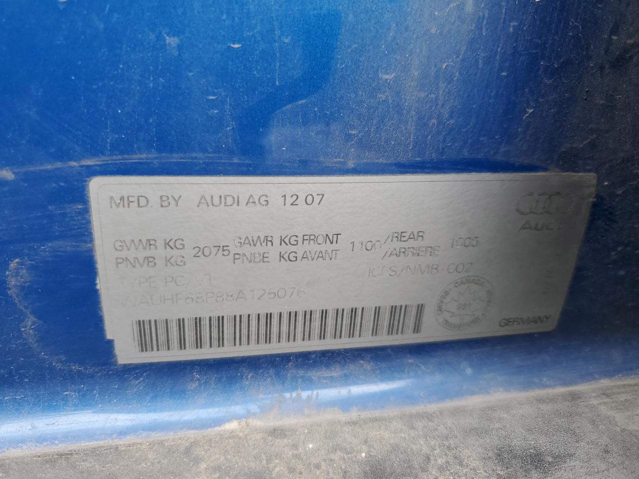 Фото: WAUHF68P88A125076