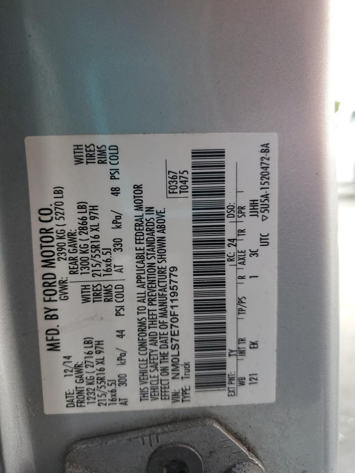 2015 Ford Transit Connect Xl VIN: NM0LS7E70F1195779 Lot: 86553235