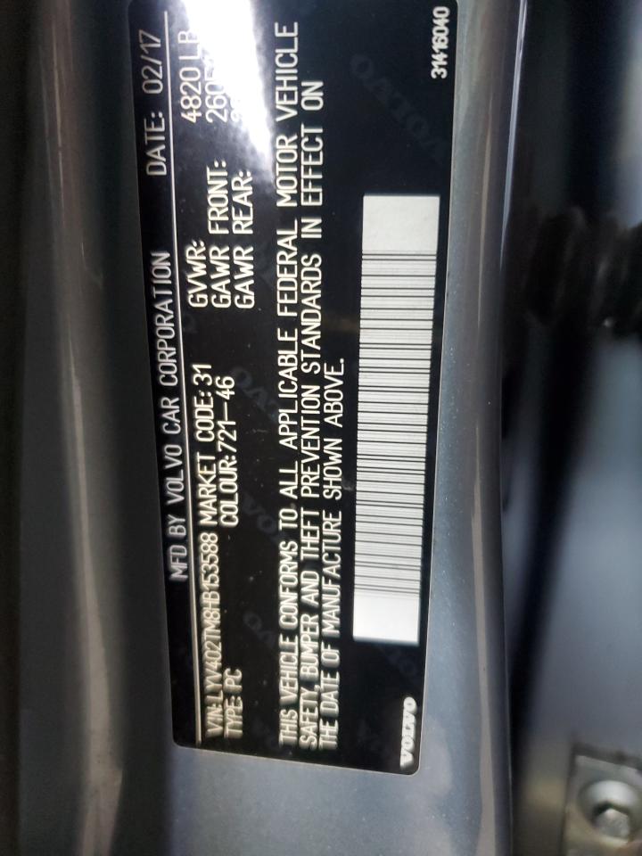 2017 Volvo S60 Platinum VIN: LYV402TM8HB153588 Lot: 90798405