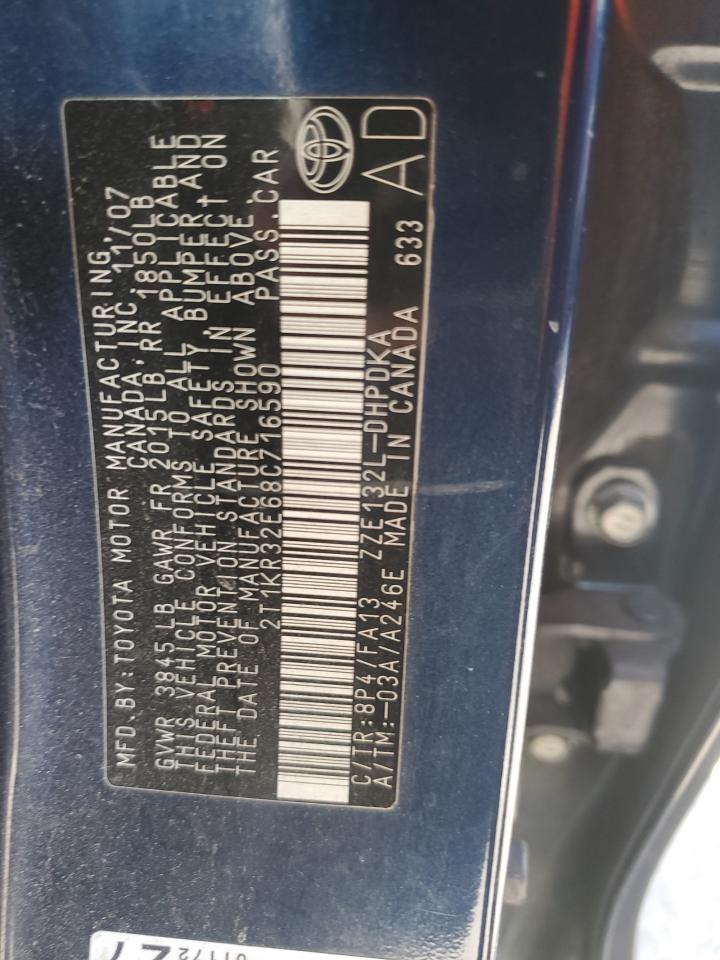 2008 Toyota Corolla Matrix Xr VIN: 2T1KR32E68C716590 Lot: 89549165