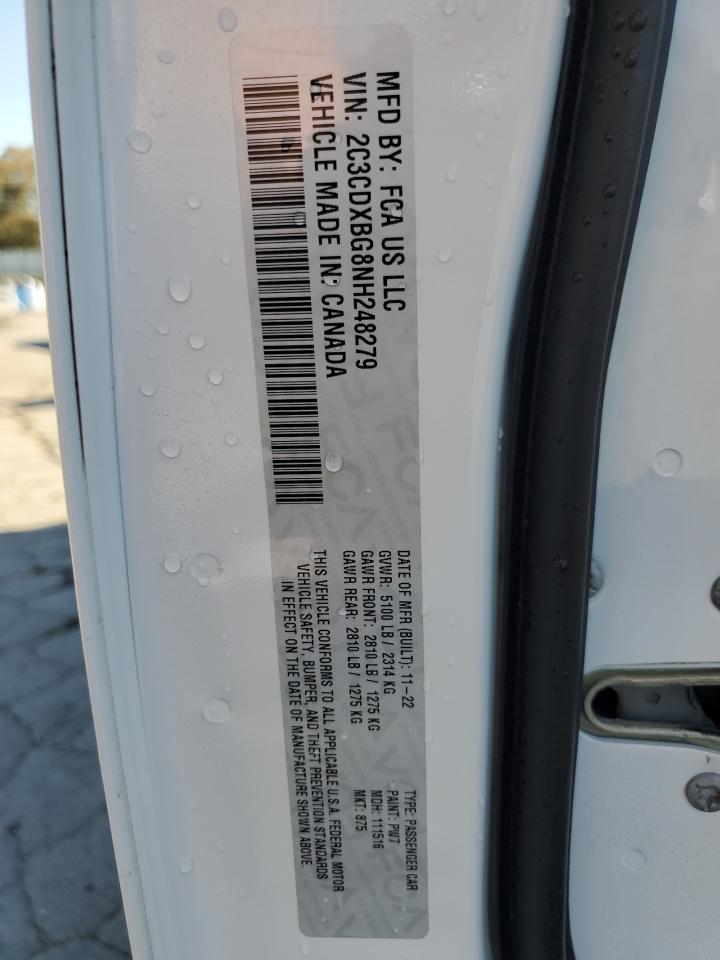 2022 Dodge Charger Sxt VIN: 2C3CDXBG8NH248279 Lot: 84893705